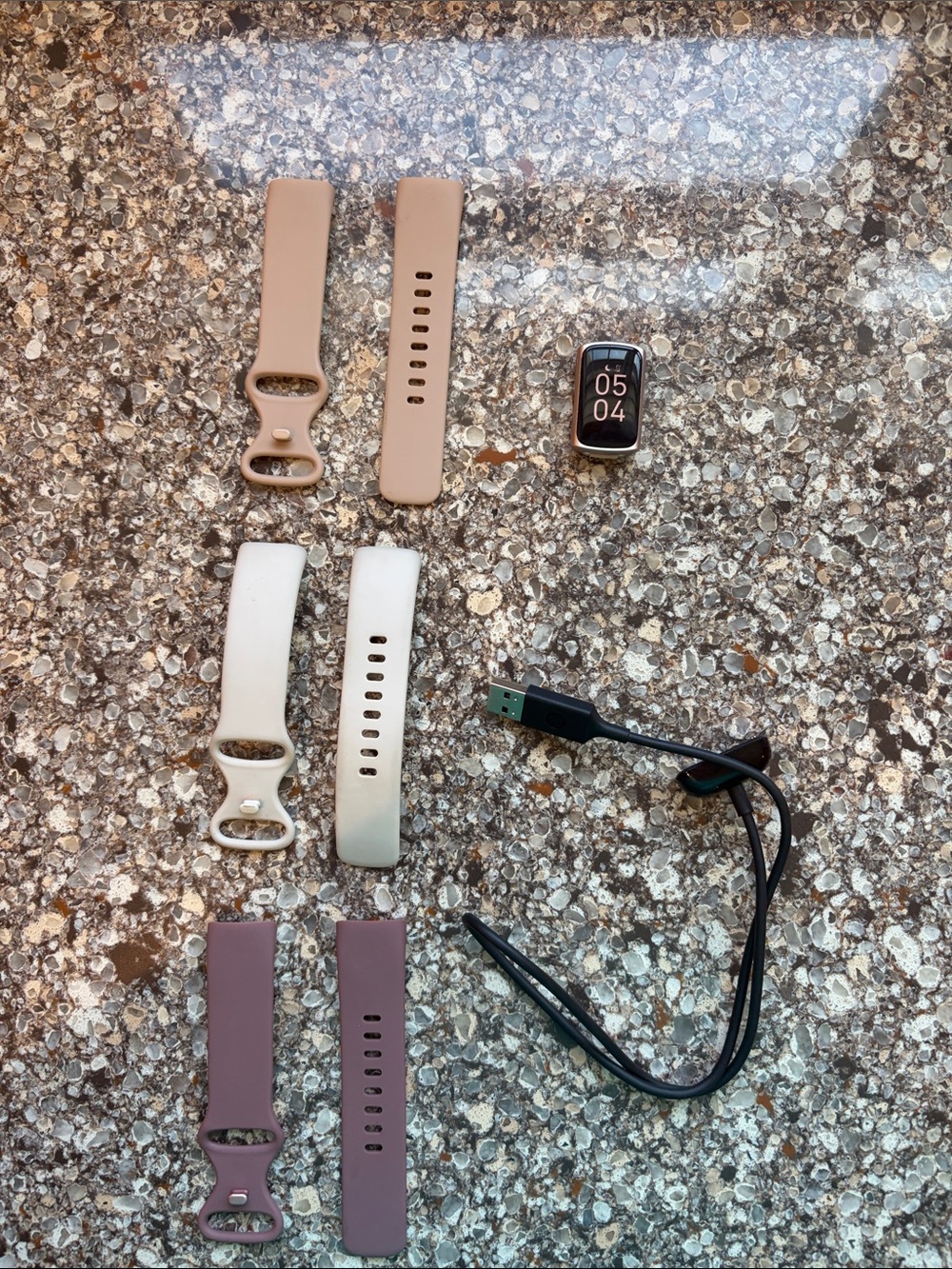 fitbit Smartwatch with Pink, Cream, Mauve Interchangeable Bands